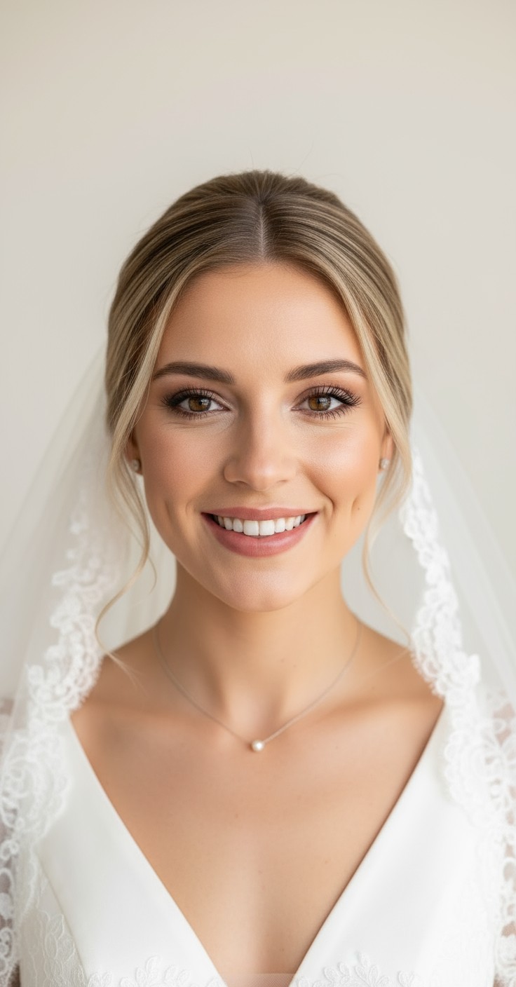 After Wedding Veil Updo